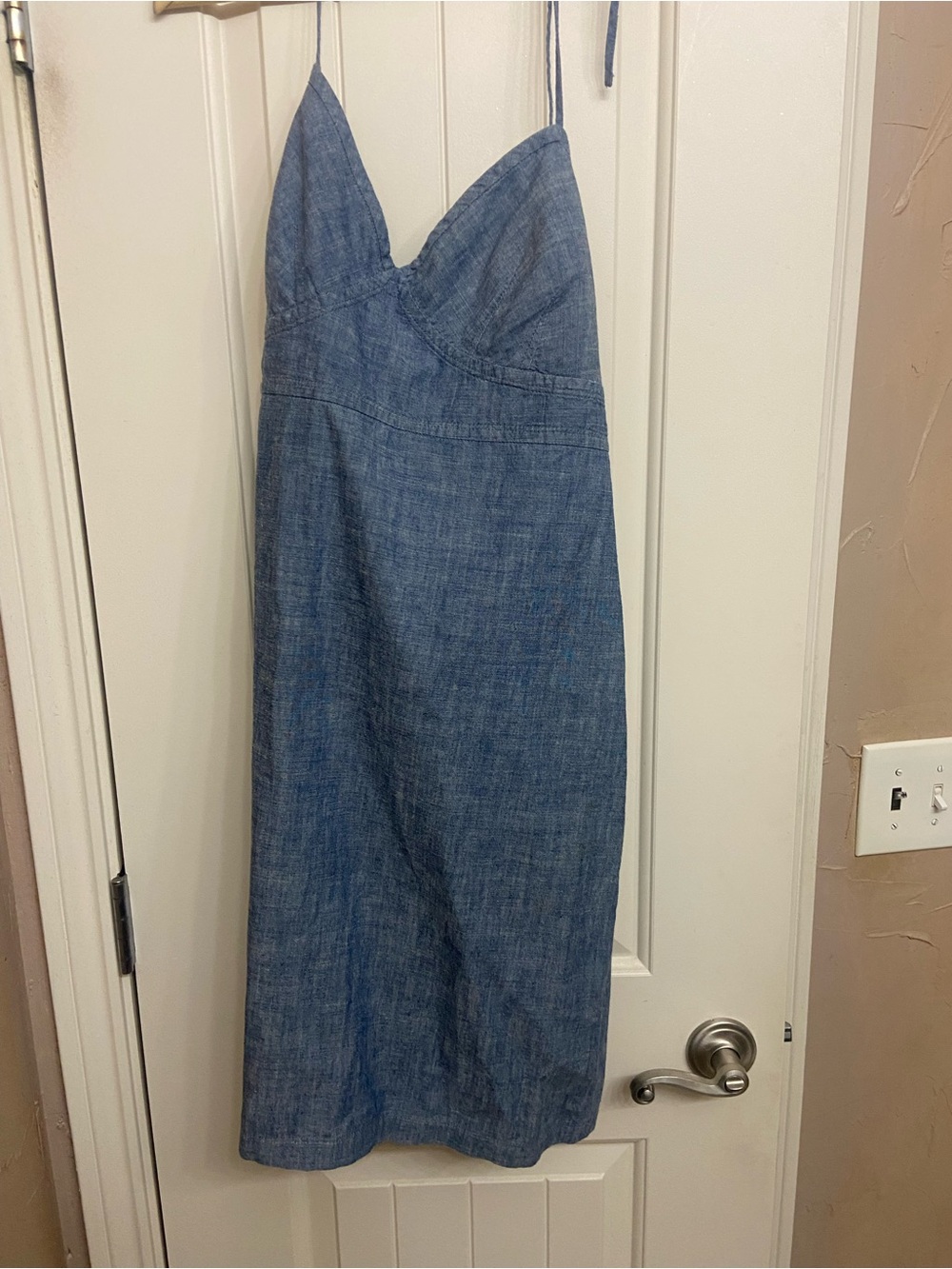GAP Blue Chambray Spaghetti-Strap Mini Dress - Picture 2 of 5